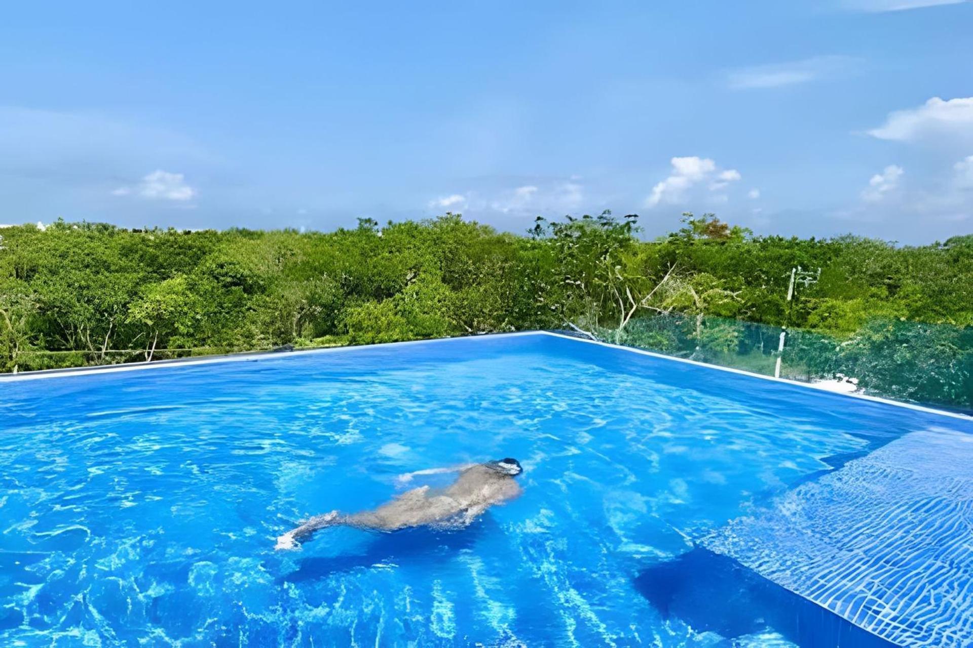 Suit Next To The Common Top Roof Exclusive Building Kingsize Bed 2 Super Pools, Gym, Grill Tulum Luaran gambar